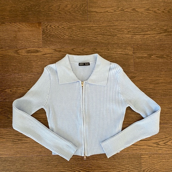 Ribbed Zipper Cropped Cardigan - Picture 5 of 7